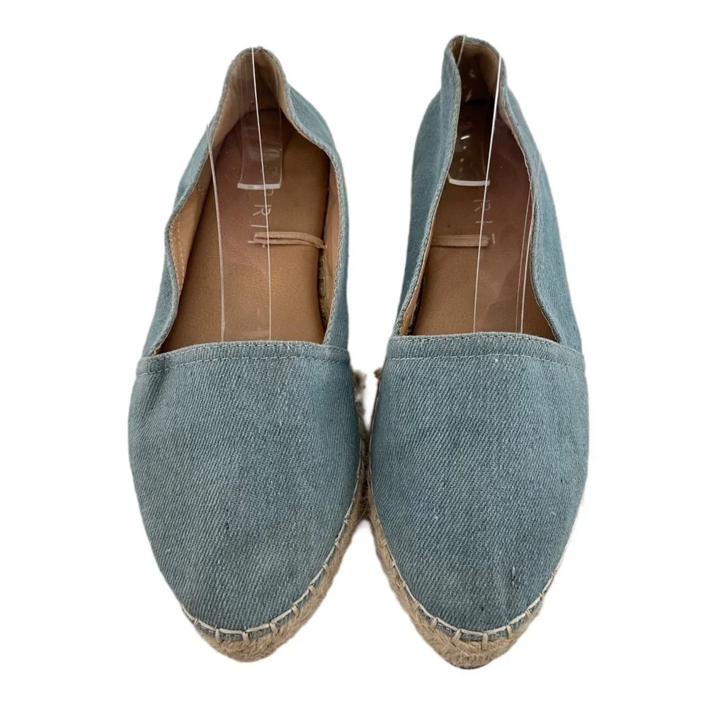 Espirit womens Wyoming flats size 6.5 blue denim pointy toe Espadrilles loafers